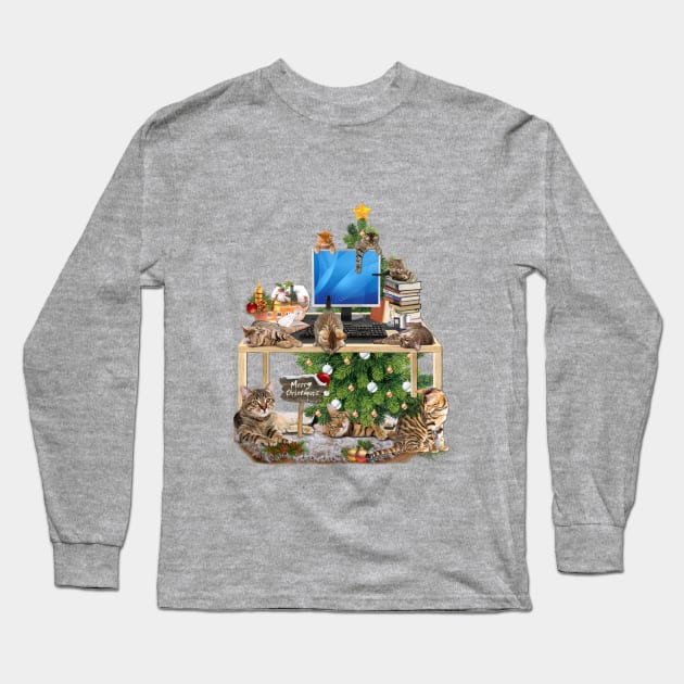 Christmas - Working from Home Long Sleeve T-Shirt by Nadine8May